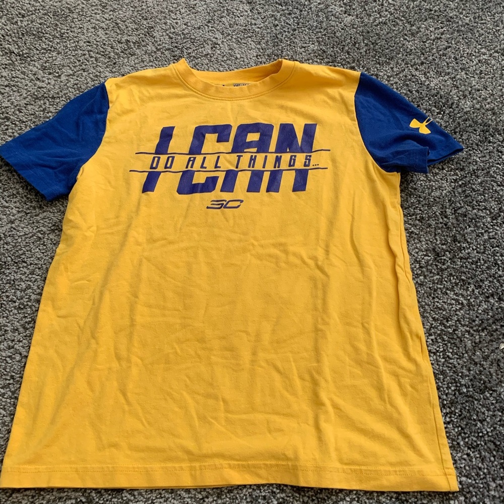Under Armour yellow and blue shirt Medium